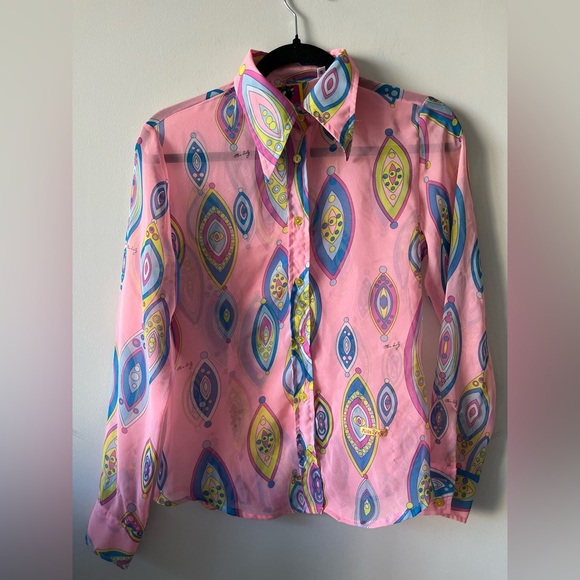 Miss Sixty Absolute Coiffeur Y2K Poly Button-down Shirt - Picture 1 of 11